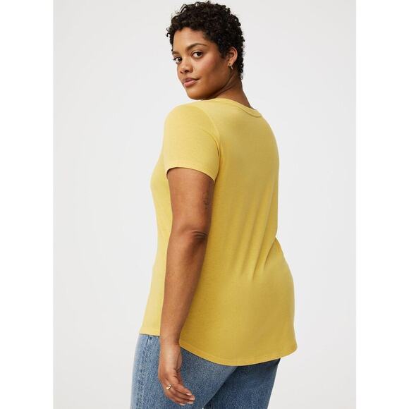 Torrid Plus Size 3X Girlfriend Signature Jersey V-Neck Tee Top Yellow - Picture 2 of 6